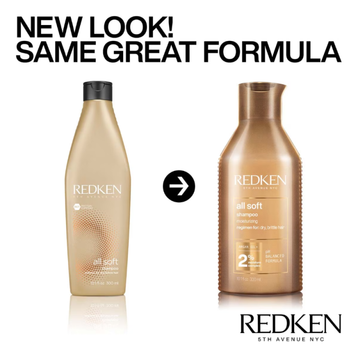 Redken All Soft Shampoo 300ml - Image 2