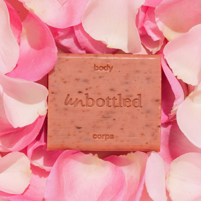 UNBOTTLED Body Wash Bar with Rose & Shea pH balanced soap 110g - Image 2