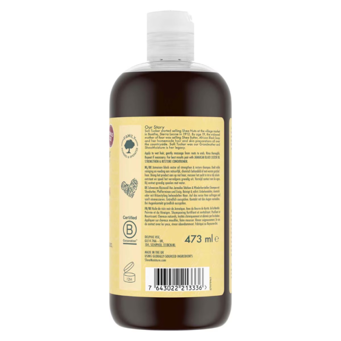 Shea Moisture Jamaican Black Castor Oil Strengthen, Grow & Restore Shampoo 473ml - Image 2