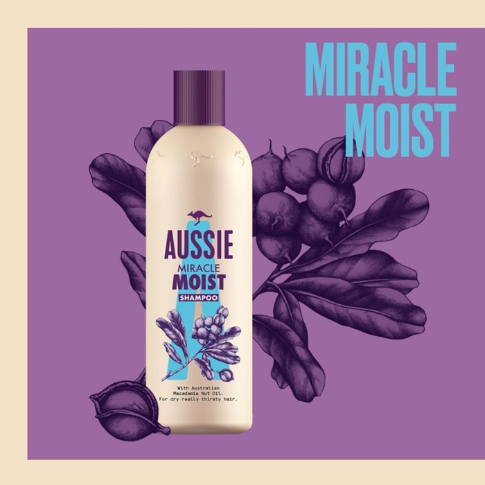 Aussie Miracle Moist Shampoo 300ml - Image 2