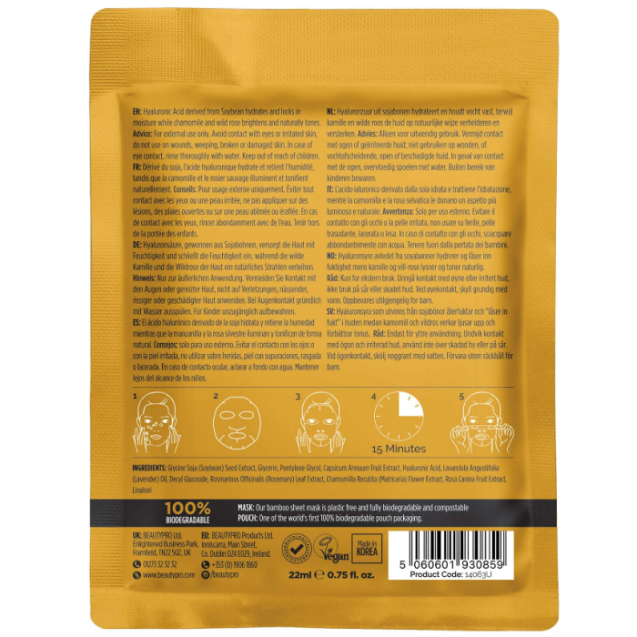 BeautyPro HYALURONIC ACID Hydrating Sheet Mask - Image 3