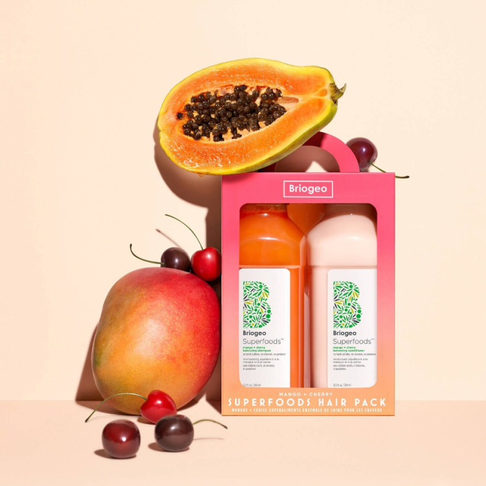 Briogeo Superfoods™ Mango + Cherry Balancing Shampoo + Conditioner Duo for Oil Control - Image 4