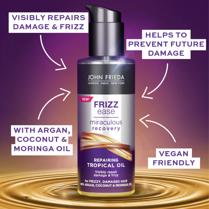 John Frieda Frizz Ease Miraculous Recovery Repairing Tropical Oil 100ml - Image 2