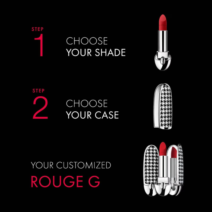 GUERLAIN Rouge G The Luxurious Velvet Double Mirror Lipstick Case CHEVRON - Image 2