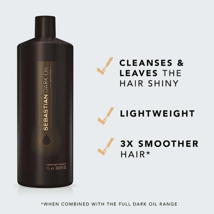 Sebastian Professional Dark Oil Lightweight Shampoo 1000ml - Image 2